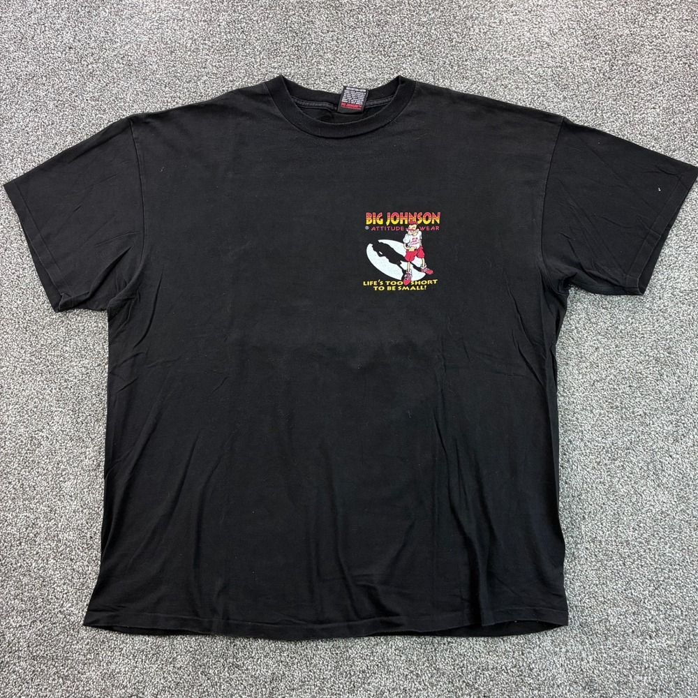 Vintage Big Johnson Shirt Mens XL Black Stand Back Baby Dick Joke Funny E Normus
